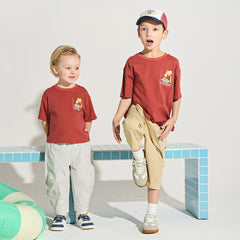 Dave&Bella Kids Boys Summer Red/Navy Short Sleeve Holiday Comfortable T-shirts