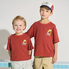 Dave&Bella Kids Boys Summer Red/Navy Short Sleeve Holiday Comfortable T-shirts