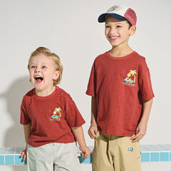 Dave&Bella Kids Boys Summer Red/Navy Short Sleeve Holiday Comfortable T-shirts