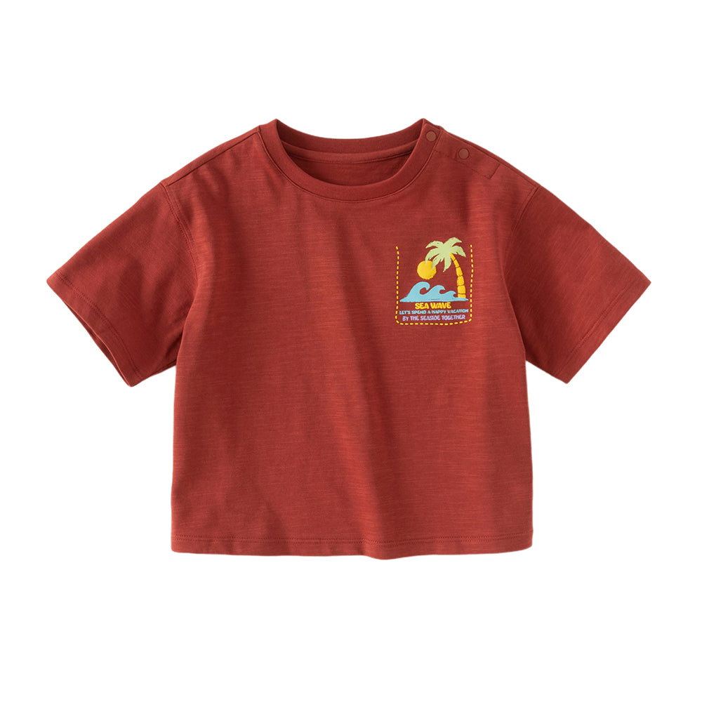 Dave&Bella Kids Boys Summer Red/Navy Short Sleeve Holiday Comfortable T-shirts