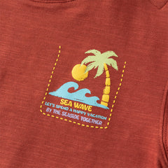 Dave&Bella Kids Boys Summer Red/Navy Short Sleeve Holiday Comfortable T-shirts