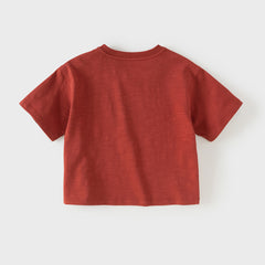 Dave&Bella Kids Boys Summer Red/Navy Short Sleeve Holiday Comfortable T-shirts
