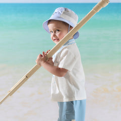 Dave&Bella Summer Toddler Boys Ocean Blue Short Sleeve Preppy Top Shorts Sets