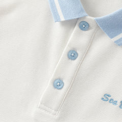 Dave&Bella Summer Toddler Boys Ocean Blue Short Sleeve Preppy Top Shorts Sets