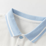 Dave&Bella Summer Toddler Boys Ocean Blue Short Sleeve Preppy Top Shorts Sets