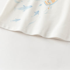 Dave&Bella Summer Toddler Boys Ocean Blue Short Sleeve Preppy Top Shorts Sets