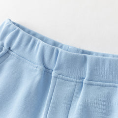 Dave&Bella Summer Toddler Boys Ocean Blue Short Sleeve Preppy Top Shorts Sets