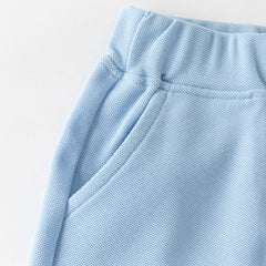 Dave&Bella Summer Toddler Boys Ocean Blue Short Sleeve Preppy Top Shorts Sets