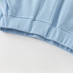 Dave&Bella Summer Toddler Boys Ocean Blue Short Sleeve Preppy Top Shorts Sets