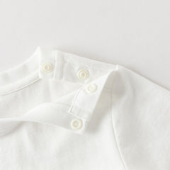 Dave&Bella Summer Toddler Boys Everyday White Breathable Cotton Casual T-shirts