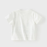 Dave&Bella Summer Toddler Boys Everyday White Breathable Cotton Casual T-shirts
