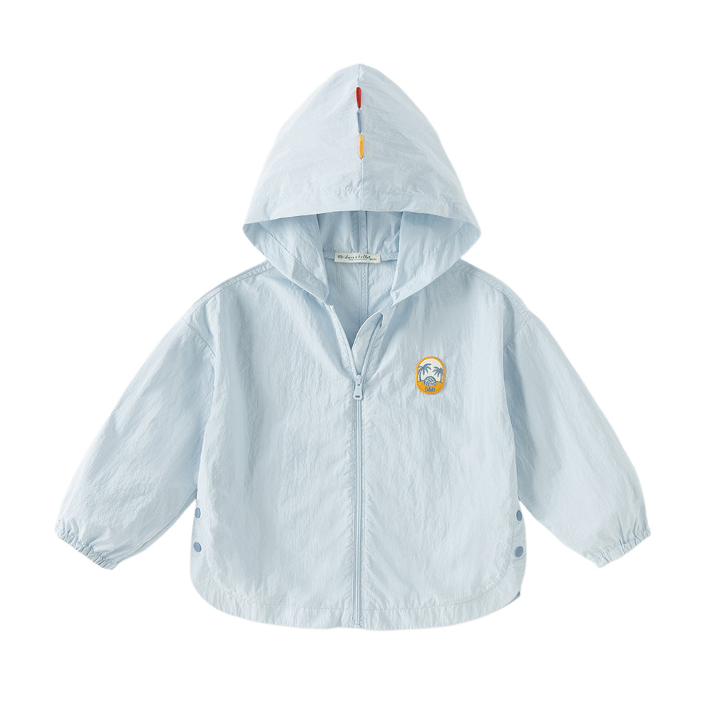 Dave&Bella Summer Toddler Boys Blue Dinosaur-style Lightweight Sunscreen Jackets