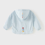 Dave&Bella Summer Toddler Boys Blue Dinosaur-style Lightweight Sunscreen Jackets