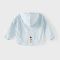 Dave&Bella Summer Toddler Boys Blue Dinosaur-style Lightweight Sunscreen Jackets