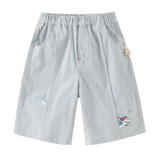 Dave&Bella Summer Toddler Boys Blue White Striped Casual Comfortable Stretchable Pants