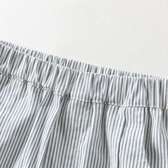 Dave&Bella Summer Toddler Boys Blue White Striped Casual Comfortable Stretchable Pants