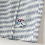 Dave&Bella Summer Toddler Boys Blue White Striped Casual Comfortable Stretchable Pants