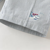 Dave&Bella Summer Toddler Boys Blue White Striped Casual Comfortable Stretchable Pants
