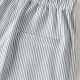 Dave&Bella Summer Toddler Boys Blue White Striped Casual Comfortable Stretchable Pants