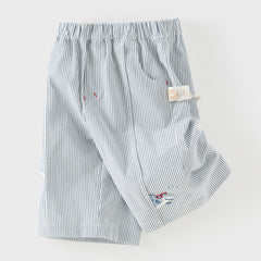 Dave&Bella Summer Toddler Boys Blue White Striped Casual Comfortable Stretchable Pants