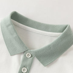 Dave&Bella Summer Toddler Boys Casual White Polo Collar Stretchable Top Shorts Sets