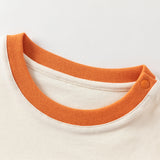Dave&Bella Toddler Boys Summer Dinosaur-style Orange/Green Soft Cotton Casual T-shirts