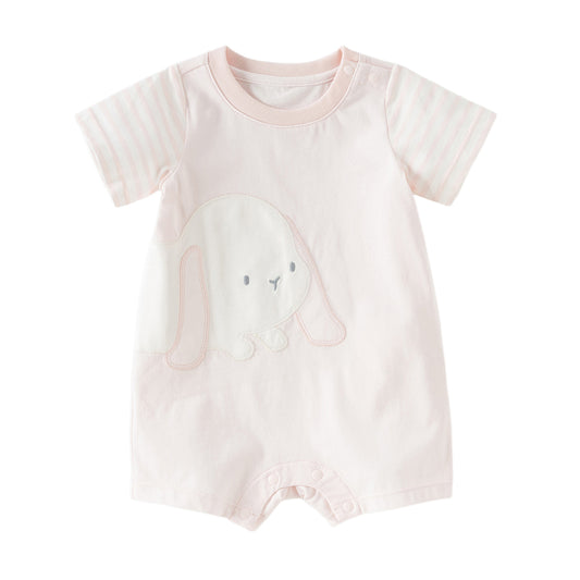 Dave&Bella Baby Girls/Boys Summer Pink/Blue Cute Animal Print Breathable Cotton Rompers