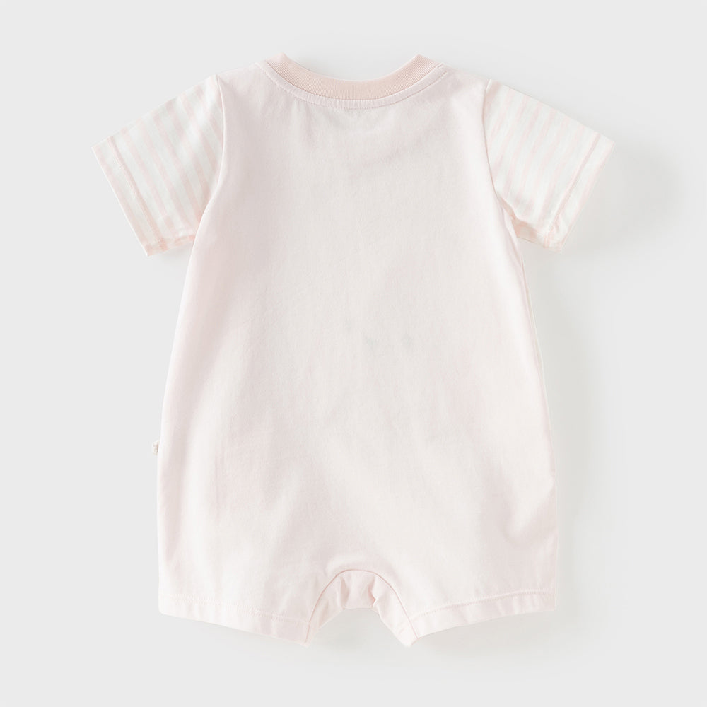 Dave&Bella Baby Girls/Boys Summer Pink/Blue Cute Animal Print Breathable Cotton Rompers