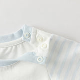 Dave&Bella Baby Girls/Boys Summer Pink/Blue Cute Animal Print Breathable Cotton Rompers
