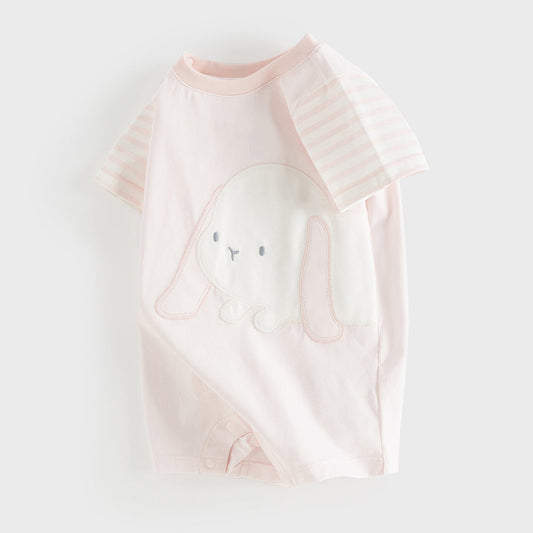 Dave&Bella Baby Girls/Boys Summer Pink/Blue Cute Animal Print Breathable Cotton Rompers
