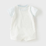 Dave&Bella Baby Girls/Boys Summer Pink/Blue Cute Animal Print Breathable Cotton Rompers