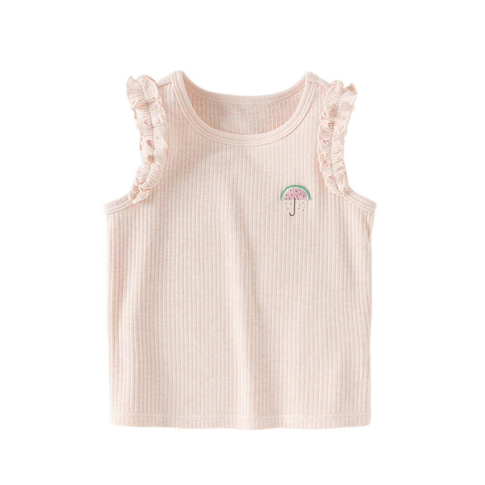 Dave&Bella Summer Toddler Girls Cute Yellow/Pink Sleeveless Soft Comfortable Tank Tops