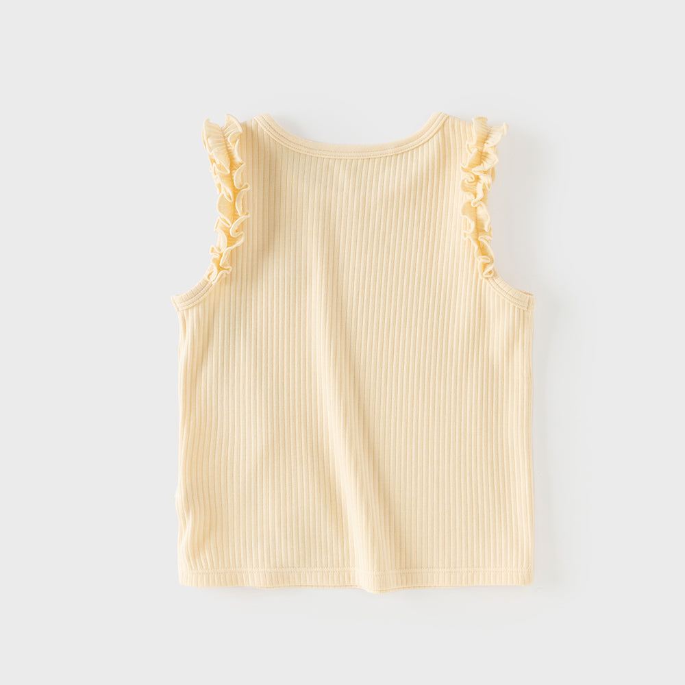 Dave&Bella Summer Toddler Girls Cute Yellow/Pink Sleeveless Soft Comfortable Tank Tops