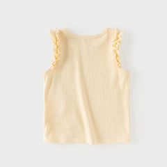 Dave&Bella Summer Toddler Girls Cute Yellow/Pink Sleeveless Soft Comfortable Tank Tops