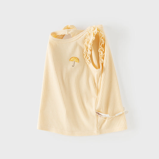 Dave&Bella Summer Toddler Girls Cute Yellow/Pink Sleeveless Soft Comfortable Tank Tops