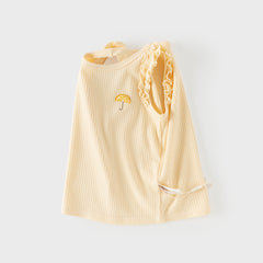 Dave&Bella Summer Toddler Girls Cute Yellow/Pink Sleeveless Soft Comfortable Tank Tops
