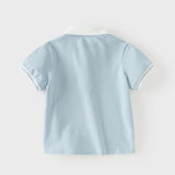 Dave&Bella Summer Toddler Girls Sky Blue Preppy Sky Blue School Comfortable Polos