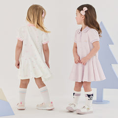 Dave&Bella Toddler Girls Summer Charming College-style Polo Collar A-line Dress