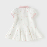 Dave&Bella Toddler Girls Summer Charming College-style Polo Collar A-line Dress