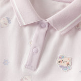 Dave&Bella Toddler Girls Summer Charming College-style Polo Collar A-line Dress
