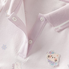 Dave&Bella Toddler Girls Summer Charming College-style Polo Collar A-line Dress