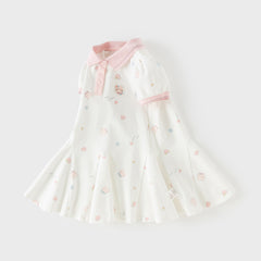 Dave&Bella Toddler Girls Summer Charming College-style Polo Collar A-line Dress