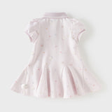 Dave&Bella Toddler Girls Summer Charming College-style Polo Collar A-line Dress