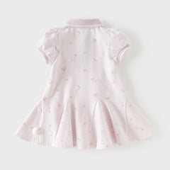 Dave&Bella Toddler Girls Summer Charming College-style Polo Collar A-line Dress