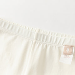 Dave&Bella Summer Toddler Girls White/Purple Flower Slim Soft Leggings