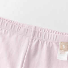 Dave&Bella Summer Toddler Girls White/Purple Flower Slim Soft Leggings