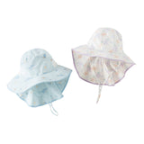 Dave&Bella Toddler Girls/Boys Summer Beige/Light Blue Print Comfortable Sunscreen Hats