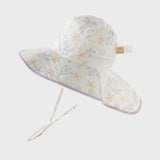 Dave&Bella Toddler Girls/Boys Summer Beige/Light Blue Print Comfortable Sunscreen Hats