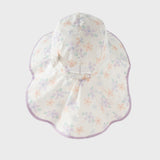 Dave&Bella Toddler Girls/Boys Summer Beige/Light Blue Print Comfortable Sunscreen Hats