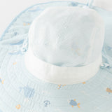Dave&Bella Toddler Girls/Boys Summer Beige/Light Blue Print Comfortable Sunscreen Hats